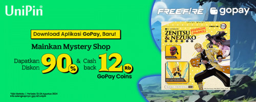 Mainkan Lucky Wheel Dapatkan Diskon Hingga 90%. Top Up Diamonds Free Fire di UniPin Cashback 12Ribu Koin GoPay